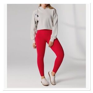 Women's Red Butt Lifting No Front Seam Leggings